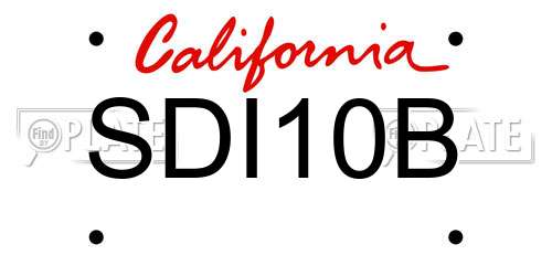 SDI10B California License Plate