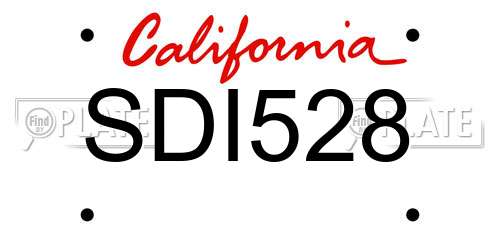 SDI528 California License Plate