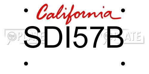 SDI57B California License Plate