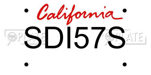 SDI57S California License Plate