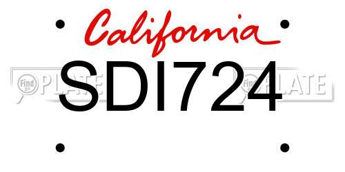 SDI724 California License Plate