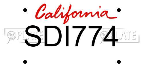 SDI774 California License Plate