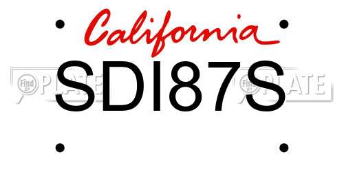 SDI87S California License Plate