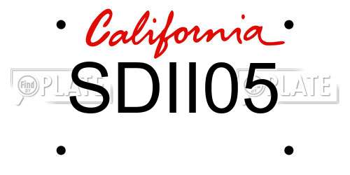 SDII05 California License Plate