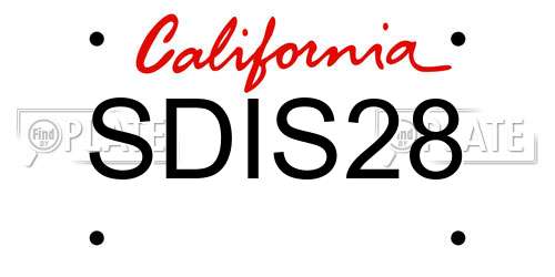 SDIS28 California License Plate