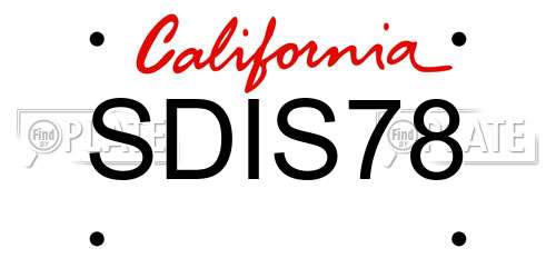 SDIS78 California License Plate