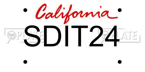 SDIT24 California License Plate