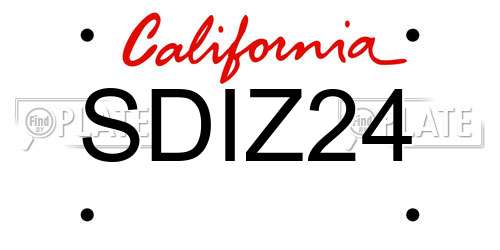 SDIZ24 California License Plate