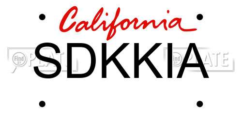 SDKKIA California License Plate