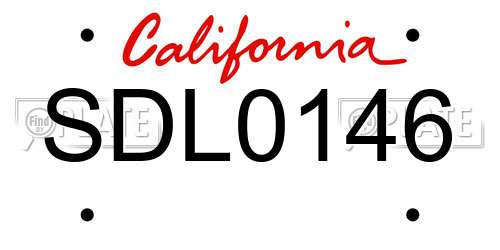 SDL0146 California License Plate