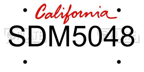 SDM5048 California License Plate