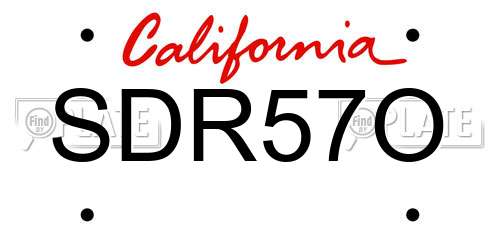 SDR57O California License Plate