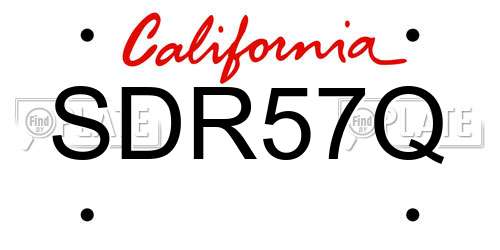 SDR57Q California License Plate