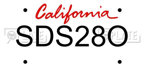 SDS28O California License Plate