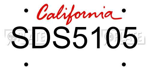 SDS5105 California License Plate
