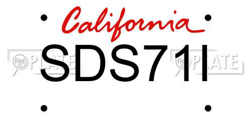 SDS71I California License Plate