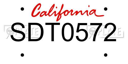 SDT0572 California License Plate