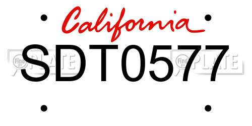 SDT0577 California License Plate