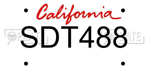 SDT488 California License Plate