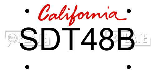 SDT48B California License Plate