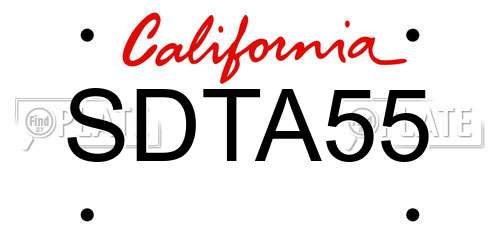 SDTA55 California License Plate