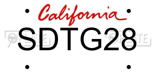 SDTG28 California License Plate