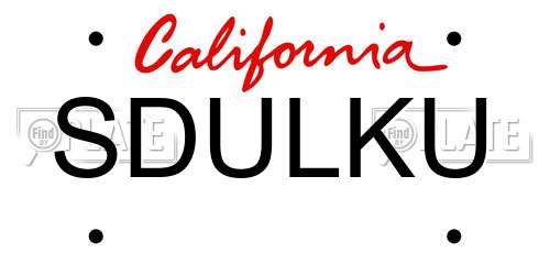 SDULKU California License Plate