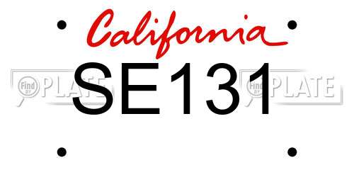 SE131 California License Plate
