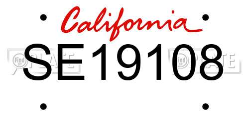 SE19108 California License Plate