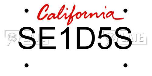 SE1D5S California License Plate