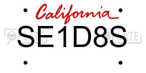 SE1D8S California License Plate