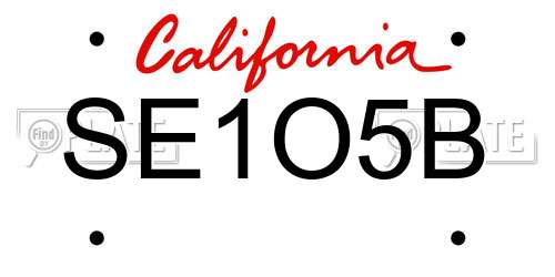 SE1O5B California License Plate