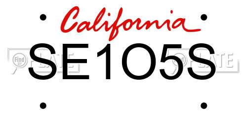 SE1O5S California License Plate