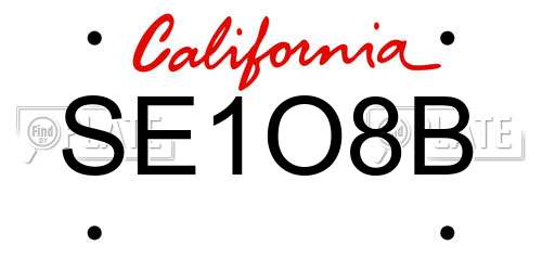 SE1O8B California License Plate