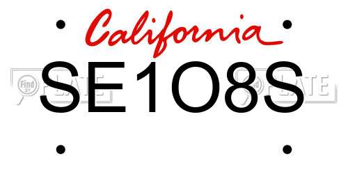 SE1O8S California License Plate