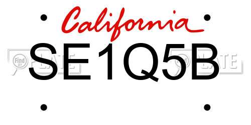 SE1Q5B California License Plate