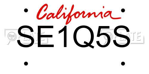 SE1Q5S California License Plate