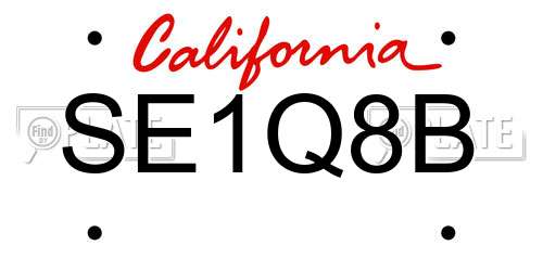 SE1Q8B California License Plate