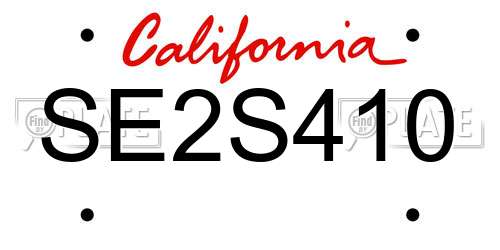 SE2S410 California License Plate