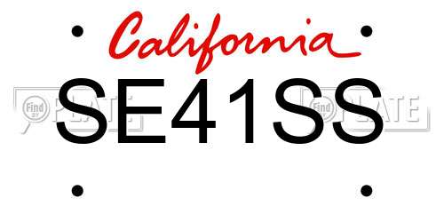 SE41SS California License Plate