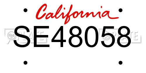 SE48058 California License Plate