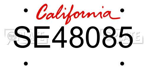 SE48085 California License Plate