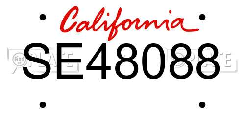 SE48088 California License Plate