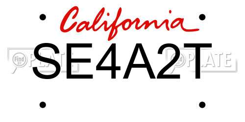 SE4A2T California License Plate