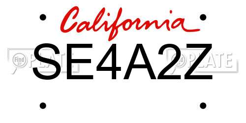 SE4A2Z California License Plate