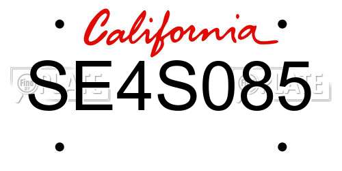 SE4S085 California License Plate