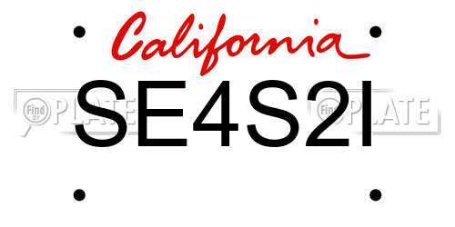 SE4S2I California License Plate