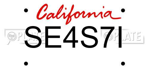 SE4S7I California License Plate
