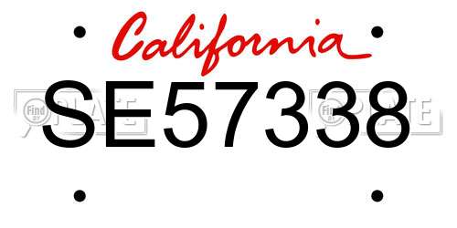 SE57338 California License Plate