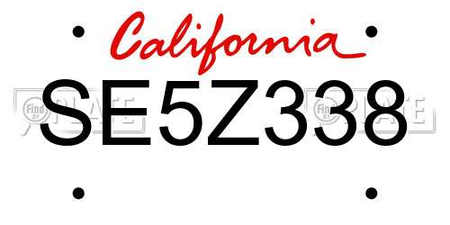 SE5Z338 California License Plate